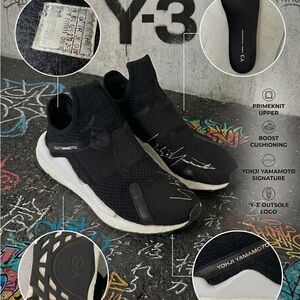 Adidas Y-3 Yohji Yamamoto Reberu Sneaker Black F97395 US 9 Boost Sock Slip-On